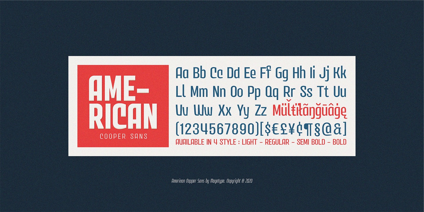 Example font MGT American Copper #13